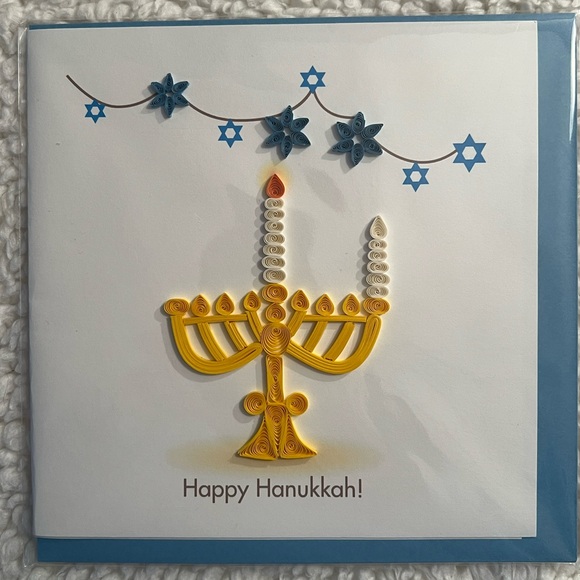 BI Handmade Hanukah+Holiday Quilling Blank Greeting Card Bundle of Two - Picture 5 of 6